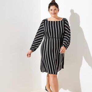 Loft Sheer Striped Dress
